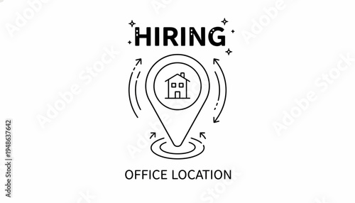 Hiring Office Location Icon - Recruitment and Job Search Concept