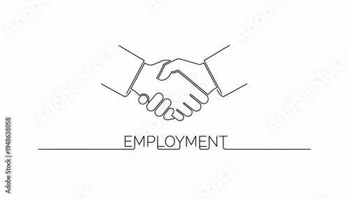 Handshake symbolizing employment agreement, business partnership, and job hiring