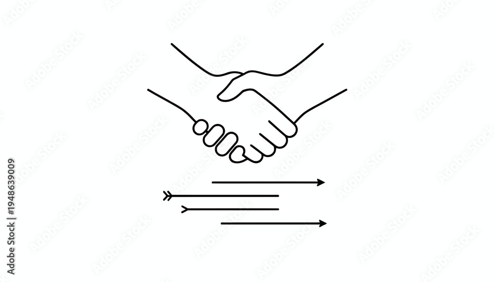 Obraz premium Handshake Agreement and Progress Arrows Icon