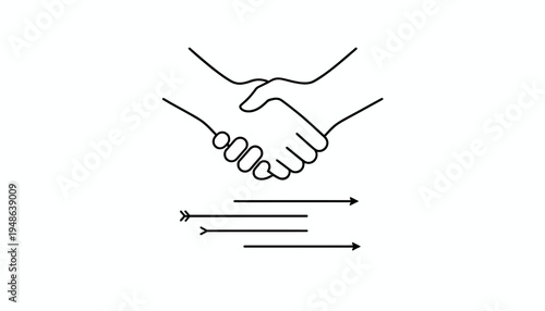 Handshake Agreement and Progress Arrows Icon