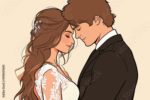 Couple shares a moment during wedding ceremony in a simple setting