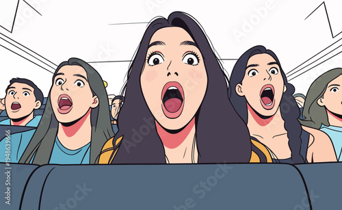 Fans react during a live event as excitement fills the air