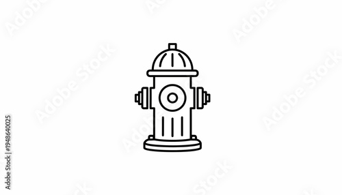 Fire Hydrant Icon, Water Supply, Emergency Equipment, Safety Symbol, Vector Illustration