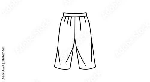 Culottes fashion illustration, women's cropped trousers, flat fashion sketch, vector drawing