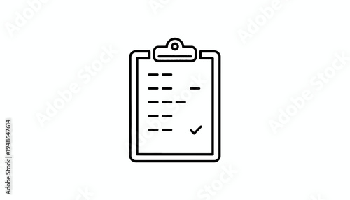 Clipboard with Checklist and Check Mark Icon - To Do List, Task Completion, Survey, Exam, Survey
