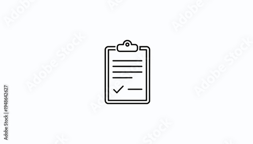 Clipboard with Checklist and Check Mark Icon, Task Completion and Success Concept