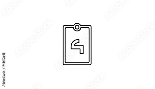 Clipboard with a stylized '4' symbol, representing a number or data.