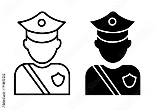 Police icons pack. vector illustrations designs