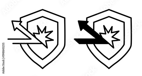 Protection from attack icons pack. vector illustrations designs