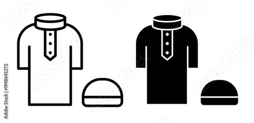 Ramadan clothes icons pack. vector illustrations designs