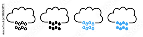 Rainy icons pack. vector illustrations designs