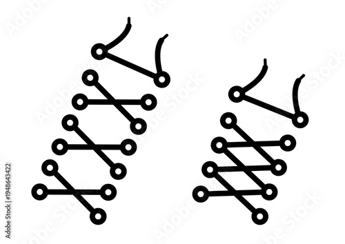 Shoe lace icons pack. vector illustrations designs