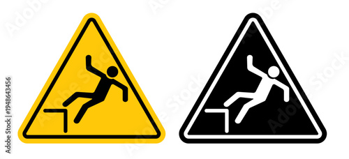Slip Warning signs pack. vector illustrations designs