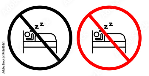 Sleepover ban signs pack. vector illustrations designs