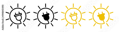 Solar energy icons pack. vector illustrations designs