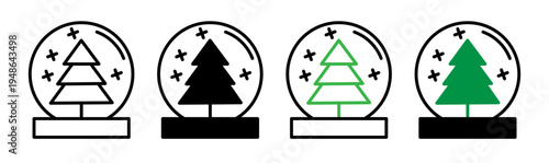 Snow globe icons pack. vector illustrations designs