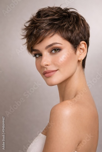 Hair Salon Short Pixie Haircut Beauty Portrait