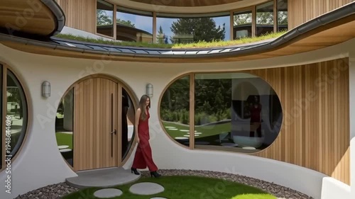 Modern eco friendly house design exterior.