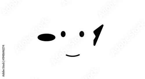 Minimalist Dog Face Icon: Cute Cartoon Pet Logo Symbol on White Background