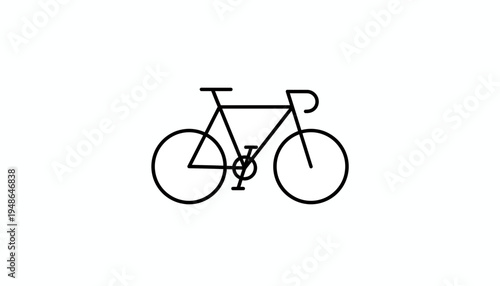 Minimalist Bicycle Icon, Simple Line Art, Vector Graphic, Cycling Symbol