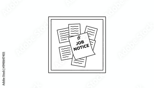 Job Notice Pinned on Bulletin Board - Hiring Announcement, Recruitment Concept
