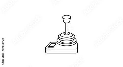 Joystick Controller Icon, Retro Gaming Input Device, Vintage Control Lever