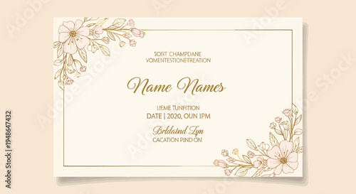 Elegant Floral Wedding Invitation Card Design.