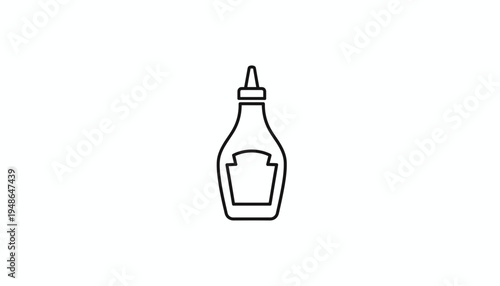 Ketchup Bottle Icon Outline Vector Illustration