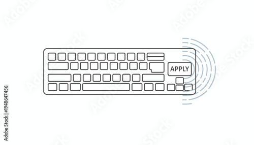 Keyboard with Apply Button Highlighted, Digital Application Concept