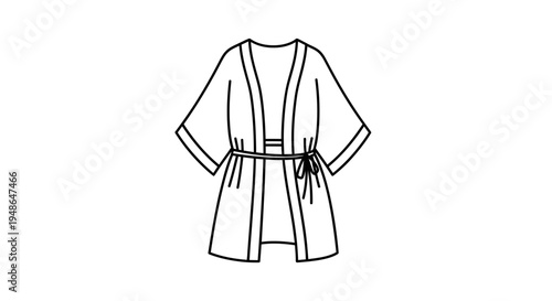 Kimono Robe Flat Lay Fashion Illustration