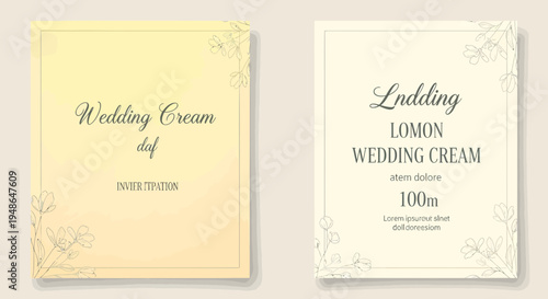 Elegant Wedding Cream Packaging Design.