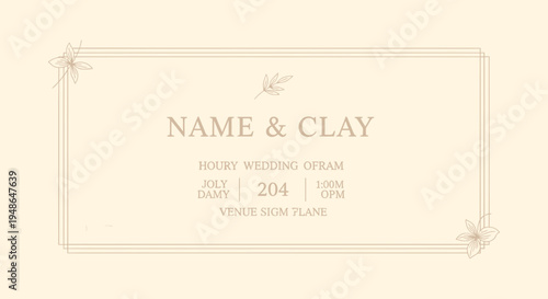 Elegant Wedding Invitation Design for Name and Clay.