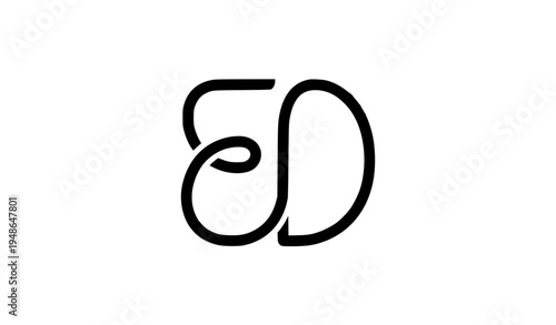 black and white Elegant ED Letter Monogram Logo Luxury Business Branding Vector