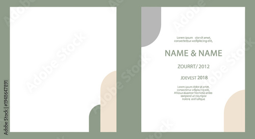 Minimalist Wedding Invitation Design with Abstract Shapes.