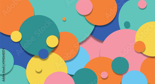 Colorful overlapping circles create a vibrant, abstract background design