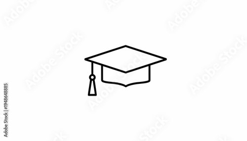 Graduation Cap Icon, Education Symbol, Academic Achievement, Graduation Ceremony, Study Concept