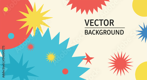 Colorful vector design with geometric shapes and a "vector background" text