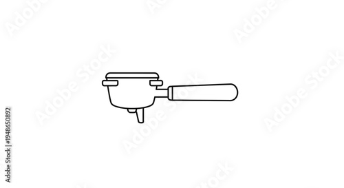 Espresso Machine Portafilter Line Art Icon - Coffee Brewing Equipment