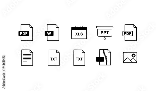 Minimal File Format Icons Vector Collection