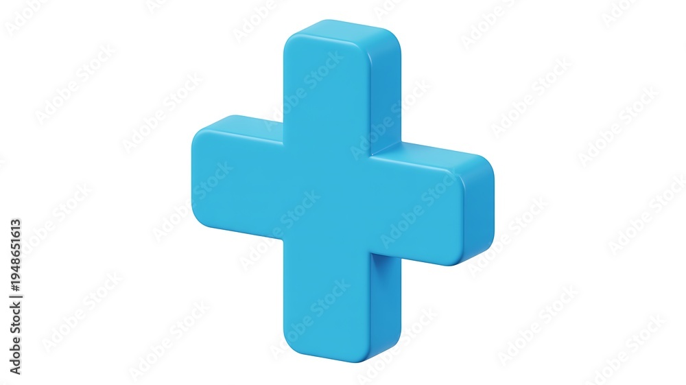 Obraz premium Blue Plus Sign on White Background Symbol of Growth Positivity and Progress Concept