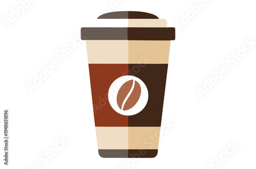 A colorful flat design illustration of a disposable coffee cup