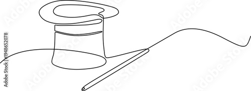 WebMinimalist Line Art Spool of Thread and Needle Illustration