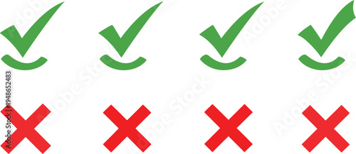 Checkmarks and crosses symbols