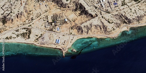 Aerial View of Kharg Island Oil Terminal, Iran