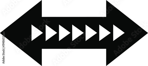 Black and white double headed arrow with triangles