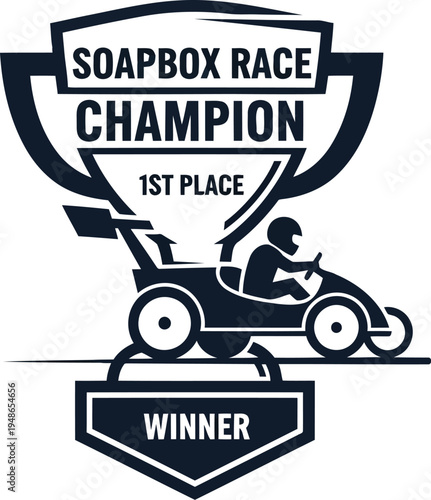 Soapbox Race Champion Winner Trophy Illustration Vector Design