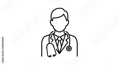 Doctor Icon, Medical Professional, Healthcare Symbol, Stethoscope, White Coat