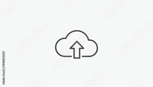 Cloud Upload Icon: Digital Data Transfer and Cloud Computing Concept