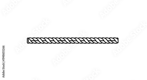 Braided Rope Line Border - Isolated on White Background