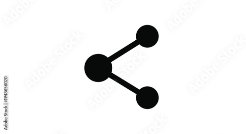 Simple black share icon depicted with circles and connecting lines